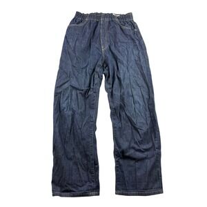 Danton Denim Jean Pants Women S Blue 100% Cotton Workwear Elastic Waist Workwear